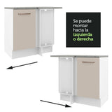 Bajo Mesada Esquinero 1 Puerta Agata Blanco/Crema
