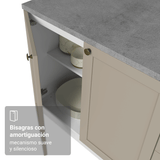Bajo Mesada Esquinero 94 cm 1 Puerta (Sin Mesada) Blanco/Crema Vik Madesa