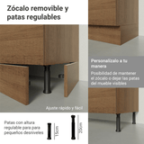 Bajo Mesada Esquinero 94 cm 1 Puerta (Sin Mesada) Marrón Stella Madesa