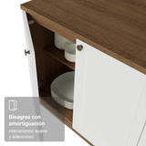 Bajo Mesada Esquinero 94 cm 1 Puerta (Sin Mesada) Marrón/Blanco Vik Madesa