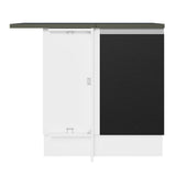 Bajo Mesada Cocina Esquinera 100% MDF 1 Puerta Blanco/Negro Acordes Madesa