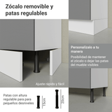 Bajo Mesada Esquinero 94 cm 1 Puerta (Sin Mesada) Blanco/Gris Agata Madesa