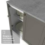 Bajo Mesada Esquinero 94 cm 1 Puerta (Sin Mesada) Blanco/Gris Vik Madesa