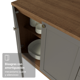 Bajo Mesada Esquinero 94 cm 1 Puerta (Sin Mesada) Marrón/Gris Vik Madesa