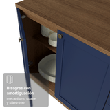 Bajo Mesada Esquinero 94 cm 1 Puerta (Sin Mesada) Marrón/Azul Vik Madesa