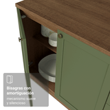 Bajo Mesada Esquinero 94 cm 1 Puerta (Sin Mesada) Marrón/Verde Vik Madesa