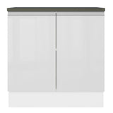 Bajo Mesada Cocina 100% MDF 80 cm 2 Puertas Blanco Brillante Acordes Madesa