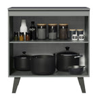 Bajo Mesada 80 cm 2 Puertas con Patas Gris Nice Madesa