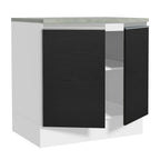 Bajo Mesada 80 cm 2 Puertas Blanco/Negro Glamy Madesa