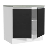Bajo Mesada Cocina Madesa Glamy 80cm 2 Puertas Blanco/Negro