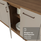Bajo Mesada 80 cm 2 Puertas Sin Mesada Marrón/Crema Agata Madesa