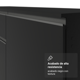Bajo Mesada de Cocina 80 cm 2 Puertas con Patas Negro Nice Madesa