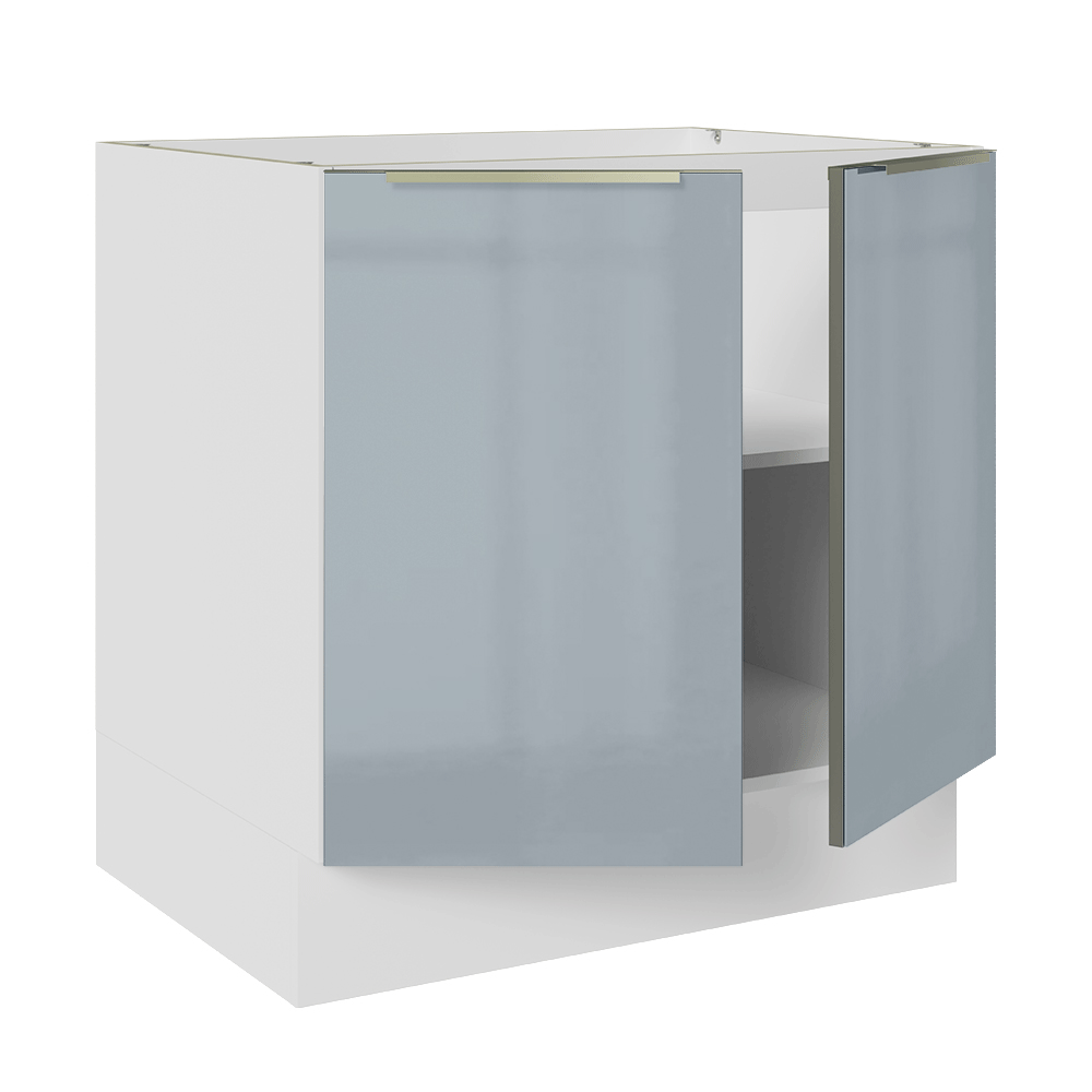 Bajo Mesada de Cocina 80 cm 2 Puetas (Sin Mesada) Blanco/Gris Lux Madesa