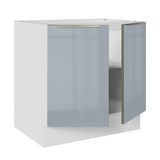 Bajo Mesada de Cocina 80 cm 2 Puetas (Sin Mesada) Blanco/Gris Lux Madesa