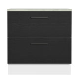 Bajo Mesada Cocina 80 cm 2 Cajones Blanco/Negro Agata Madesa