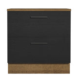 Bajo Mesada Cocina 80 cm 2 Cajones Marrón/Negro Agata Madesa