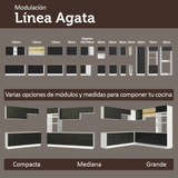 Alacena 100 cm 1 Puerta Rebatible Blanco/Negro Agata Madesa