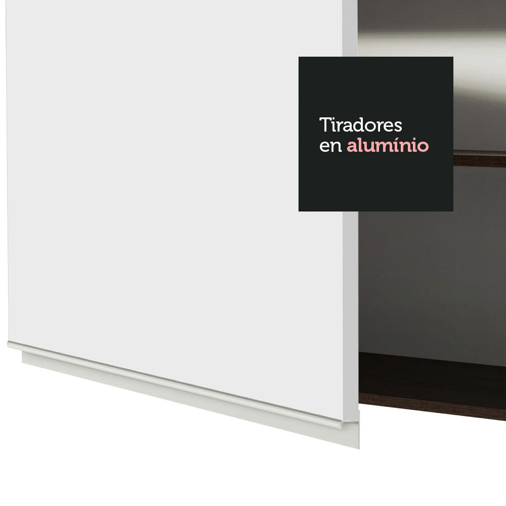 Alacena Madesa Glamy 120 cm 2 Puertas Con Vidrio Marrón/Blanco
