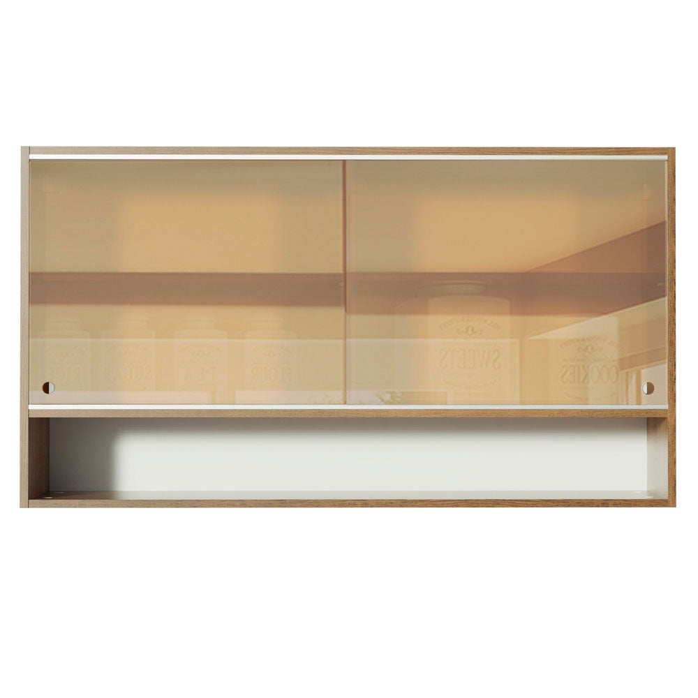 Alacena Madesa Glamy 2 Puertas Corredizas de Vidrio Reflectivo y 1 Nicho Marrón