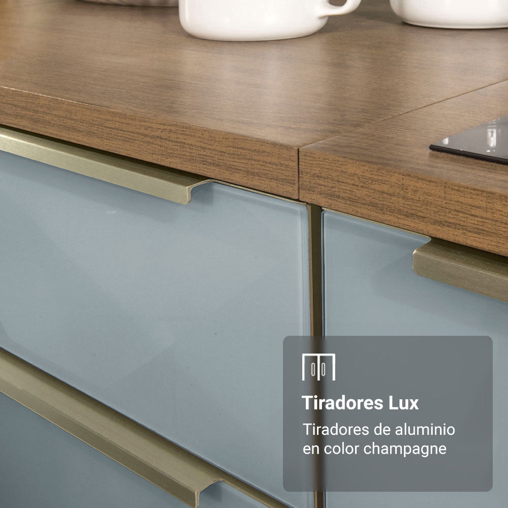 Alacena Cocina 120 cm 3 Puertas Marrón/Gris Lux Madesa