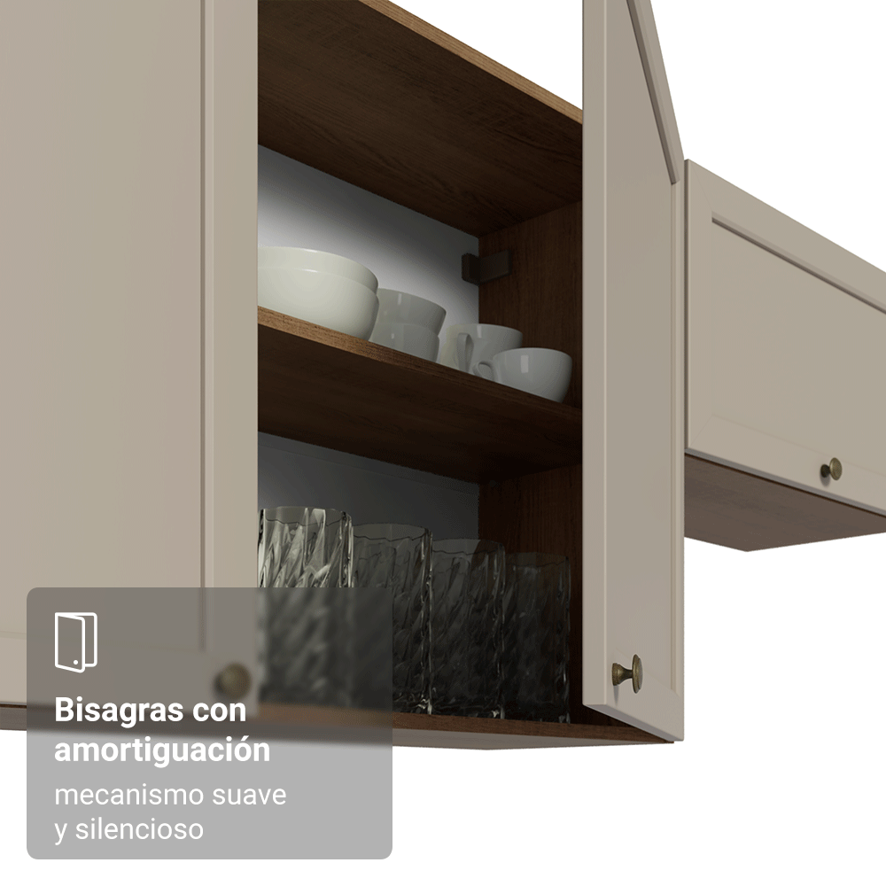Alacena Cocina 35 cm 1 Pueta Marrón/Crema Vik Madesa