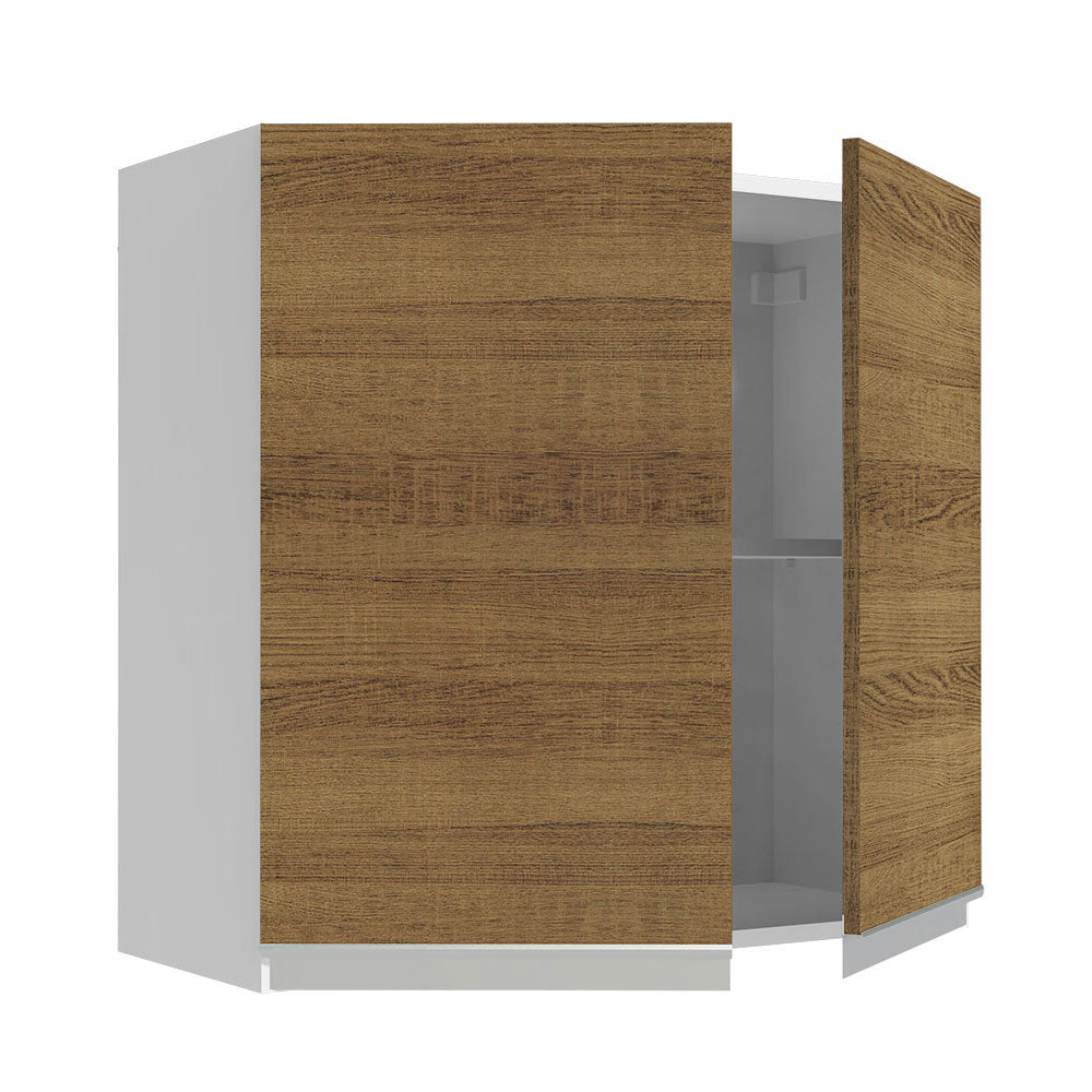 Alacena 70 cm 2 Puertas Glamy Blanco/Marrón