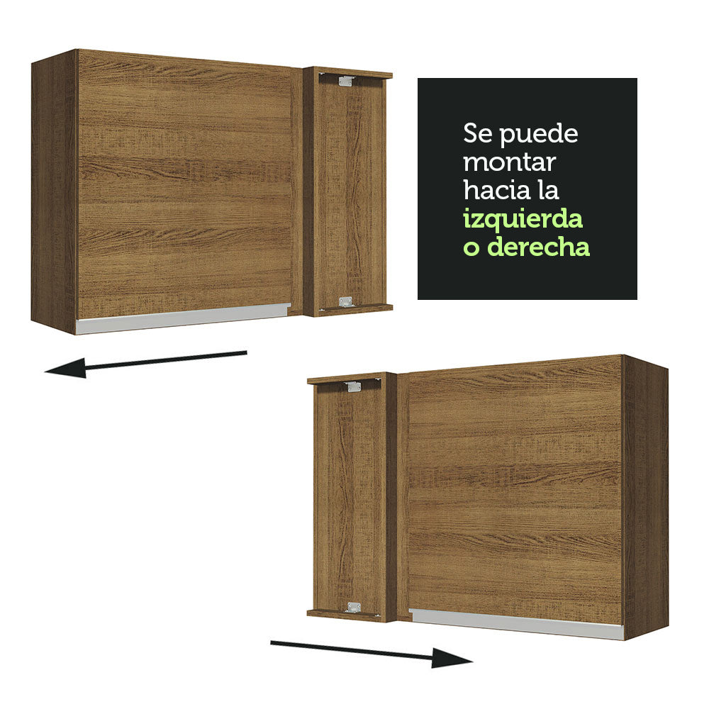 Alacena Esquinera 94 cm 1 Puerta Marrón Glamy Madesa