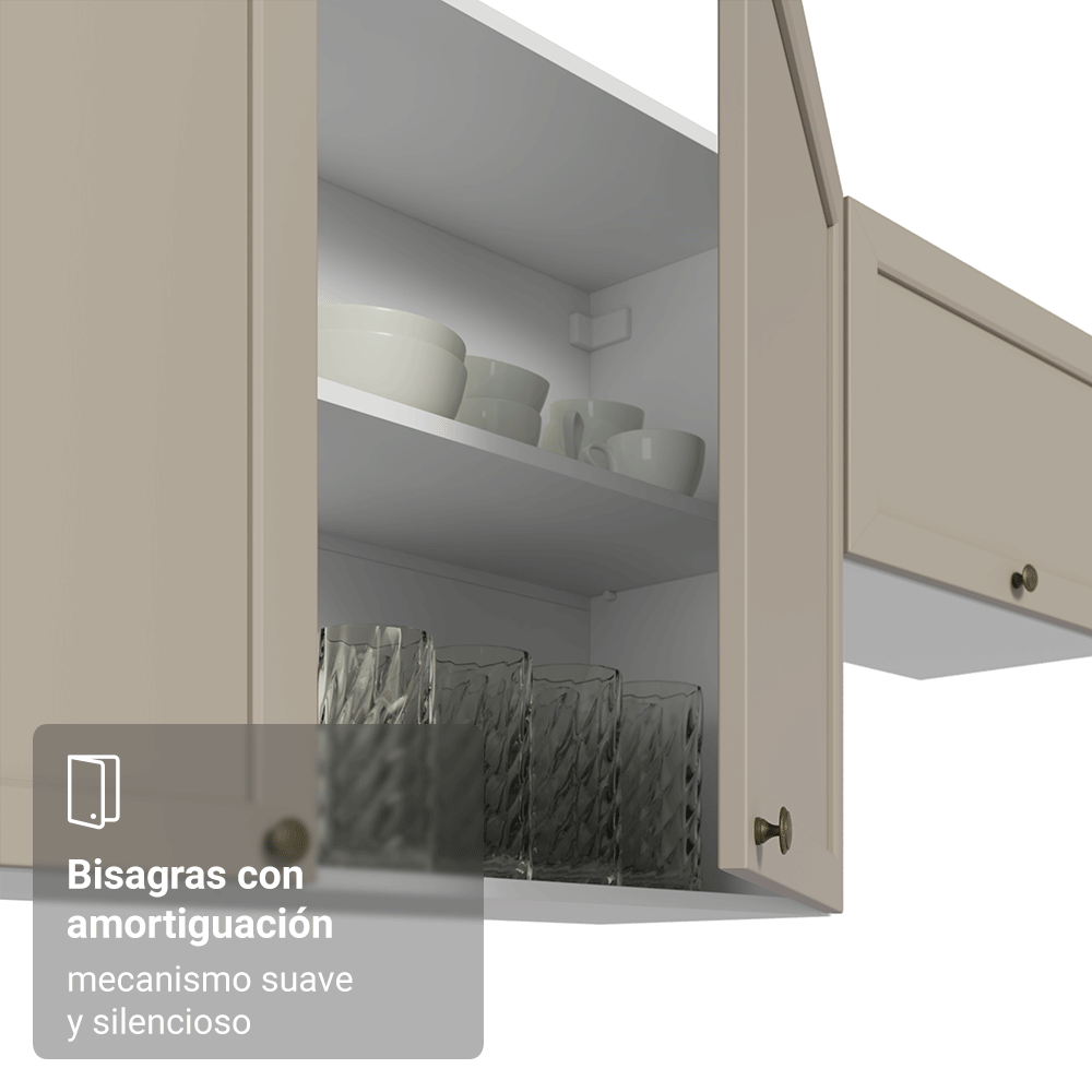 Alacena Cocina 80 cm 2 Puetas Blanco/Crema Vik Madesa