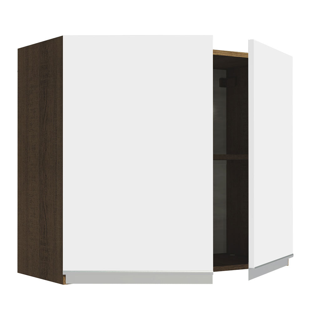 Alacena 80 cm 2 Puertas Glamy Marrón/Blanco