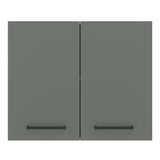 Alacena 80 cm 2 Puertas Agata Blanco/Gris