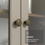 Módulo Cristaleiro 70 cm 2 Puetas de Vidrio Marrón/Crema Vik Madesa