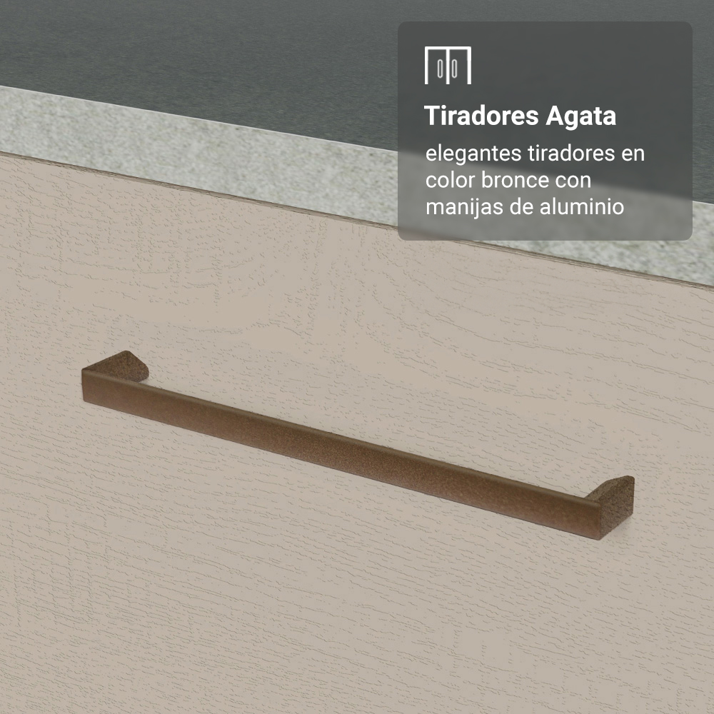 Despensero 40 cm 2 Puertas e 2 Nichos Blanco/Crema Agata Madesa