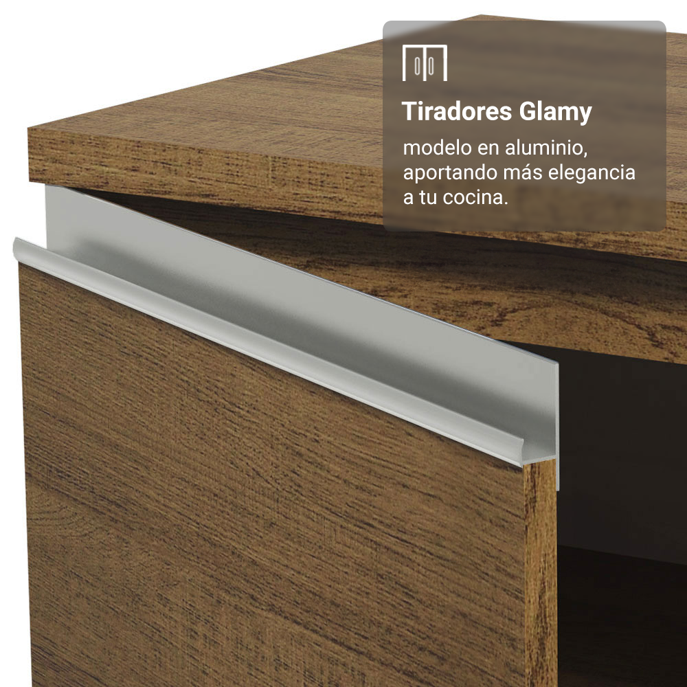 Despensero 40 cm 2 Puertas e 2 Nichos Marrón Glamy Madesa