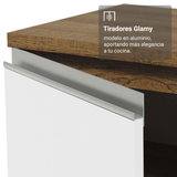 Despensero 40 cm 2 Puertas e 2 Nichos Marrón/Blanco Glamy Madesa