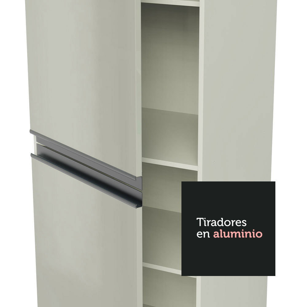 Cocina Compacta Smart 100% MDF Puertas Brillante 170 cm 8 Puertas 2 Cajones (Con Mesada) Blanco Madesa