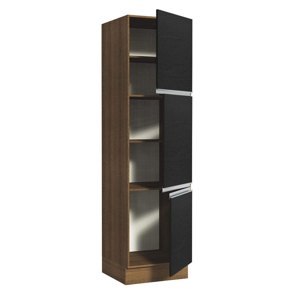 Mueble Para Horno Y Microondas Madesa Glamy 60cm Marrón/Negro