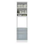Mueble para Horno o Microondas 60 cm 1 Puerta y 3 Cajones Blanco/Gris Lux Madesa