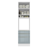 Mueble para Horno/Microondas 60 cm 1 Puerta y 3 Cajones Marrón/Gris Lux Madesa