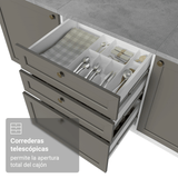 Mueble de cocina para Horno/ microondas 60 cm 1 Puerta 3 Cajones Blanco/Gris Vik Madesa
