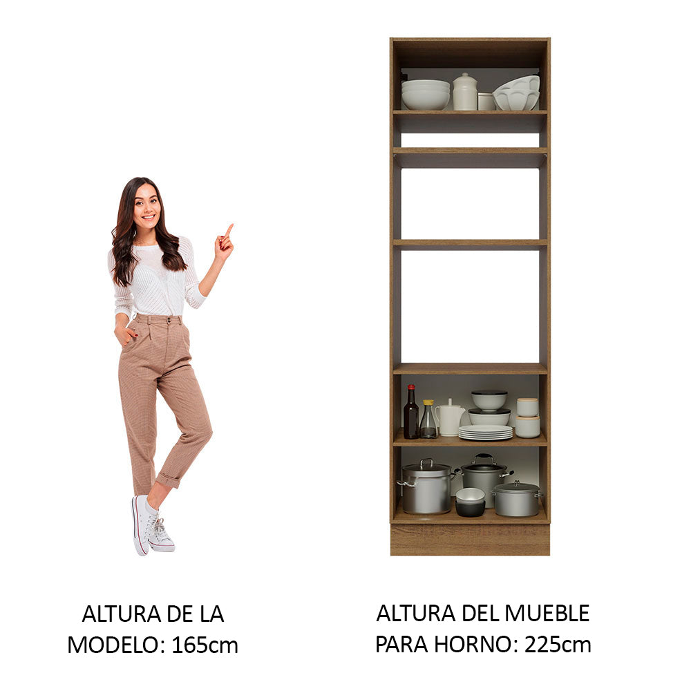 Bajo Mesada Para Horno Madesa Glamy 70 cm 3 Puertas Marrón/Blanco