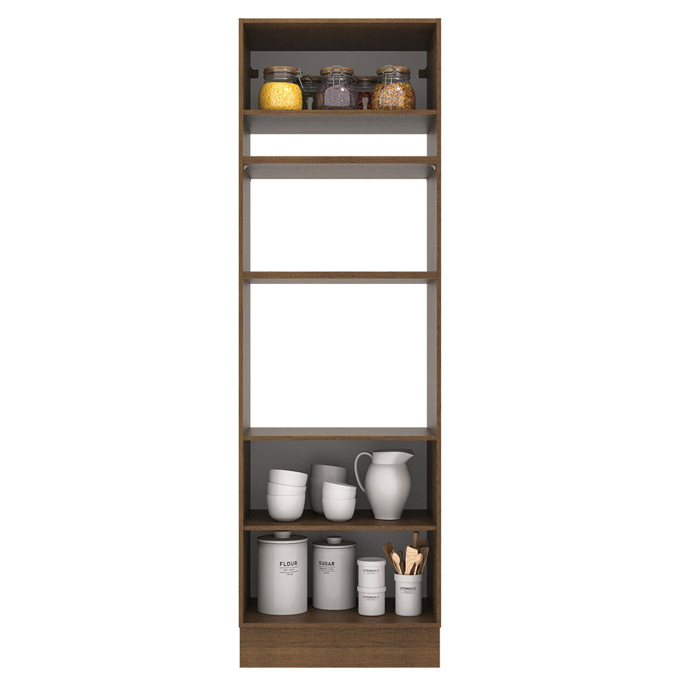 Mueble de cocina para Horno/ Microondas 70 cm Sin cajones 3 Puertas Agata Marrón/Gris