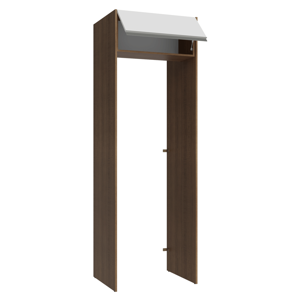 Mueble para empotrar Heladera 73 cm 1 Puerta Abatible Marrón/Blanco Glamy Madesa