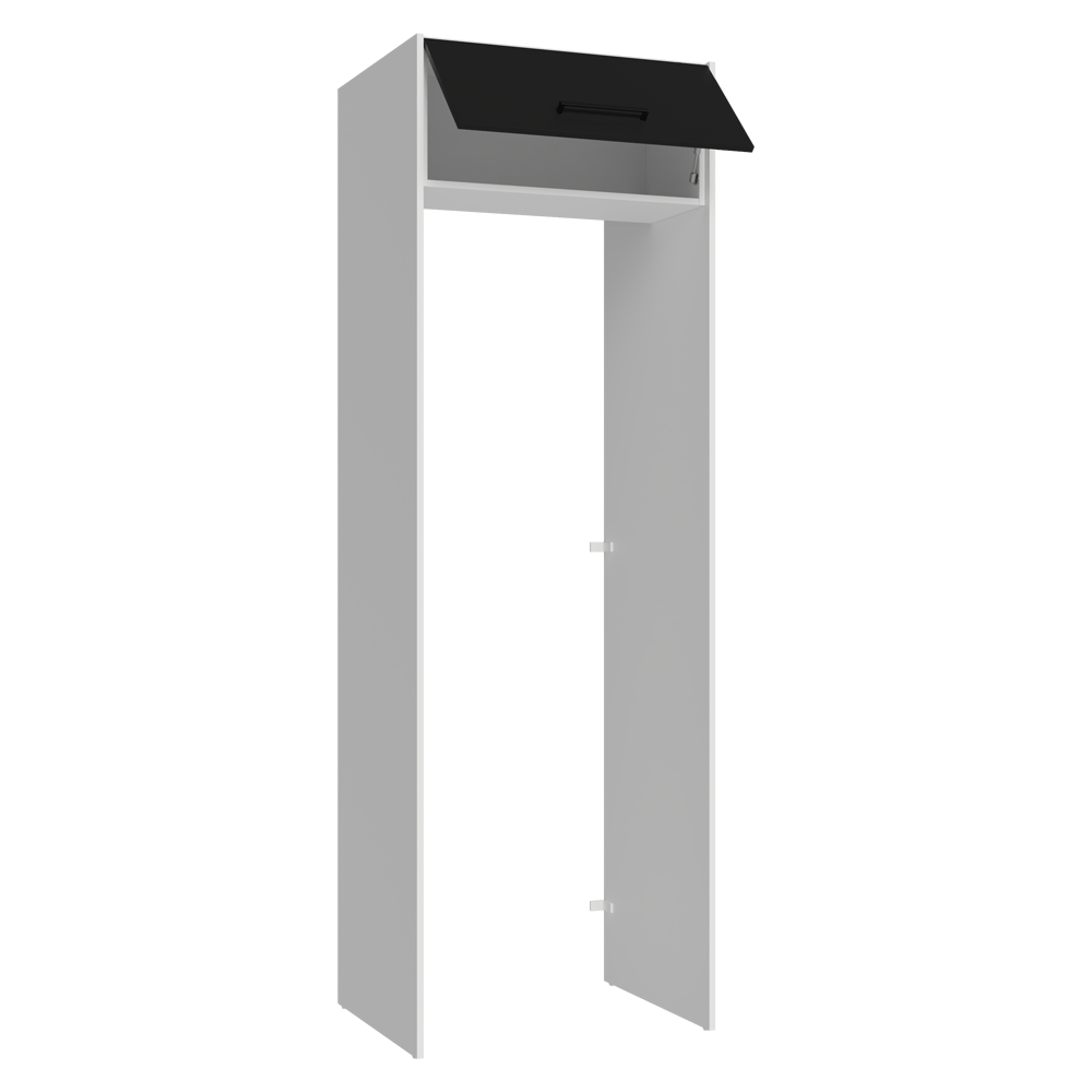 Mueble para empotrar Heladera 73 cm 1 Puerta Abatible Blanco/Negro Agata Madesa