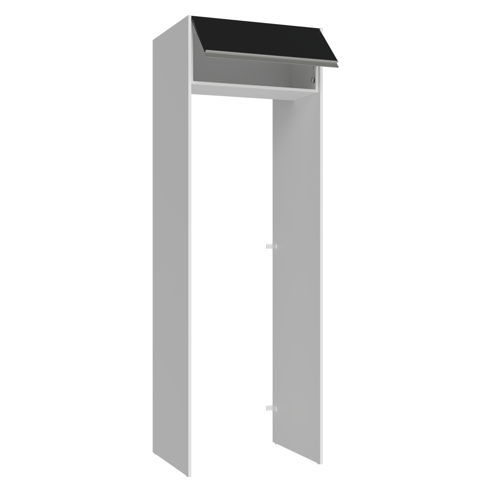 Mueble para empotrar Heladera 73 cm 1 Puerta Abatible  Blanco/Negro Glamy Madesa