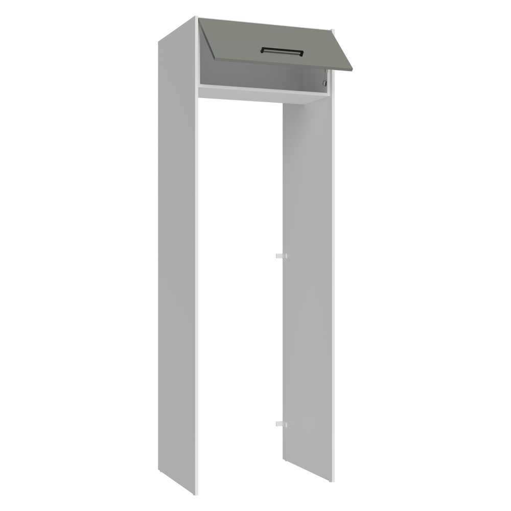 Mueble para empotrar Heladera 73 cm 1 Puerta Abatible Blanco/Gris Agata Madesa