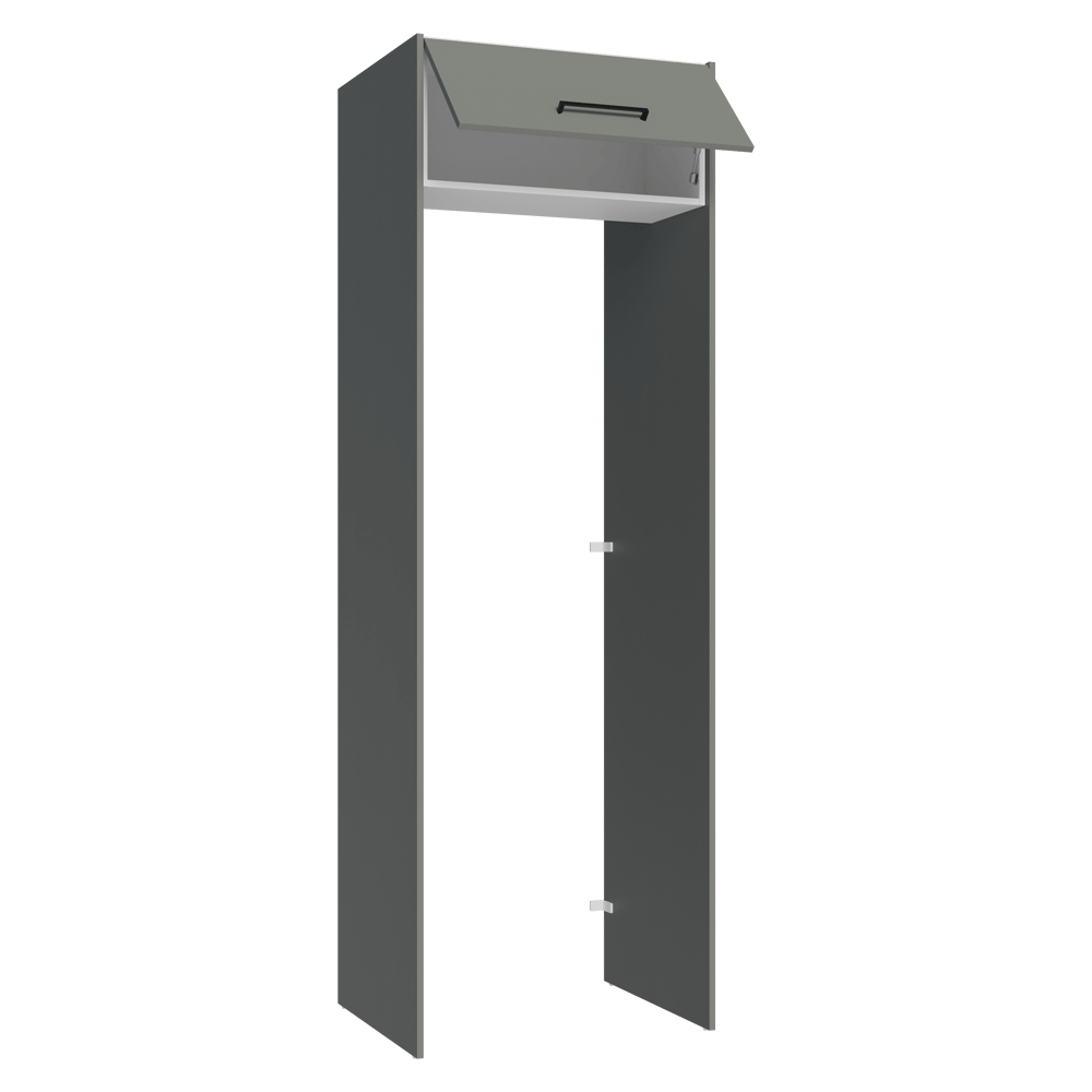 Mueble para empotrar Heladera 73 cm 1 Puerta Abatible  Gris/Blanco/Gris Agata Madesa