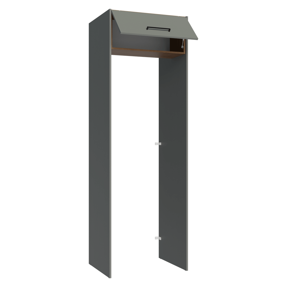 Mueble para empotrar Heladera 73 cm 1 Puerta Abatible Gris/Marrón/Gris Agata Madesa
