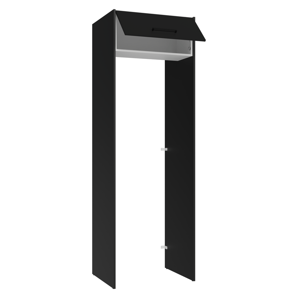 Mueble para empotrar Heladera 73 cm 1 Puerta Abatible Negro/Blanco/Negro Agata Madesa