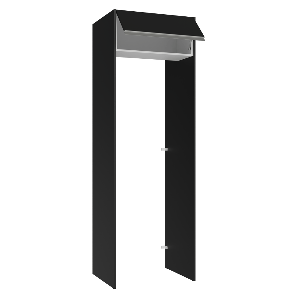 Mueble para empotrar Heladera 73 cm 1 Puerta Abatible Negro/Blanco/Negro Glamy Madesa
