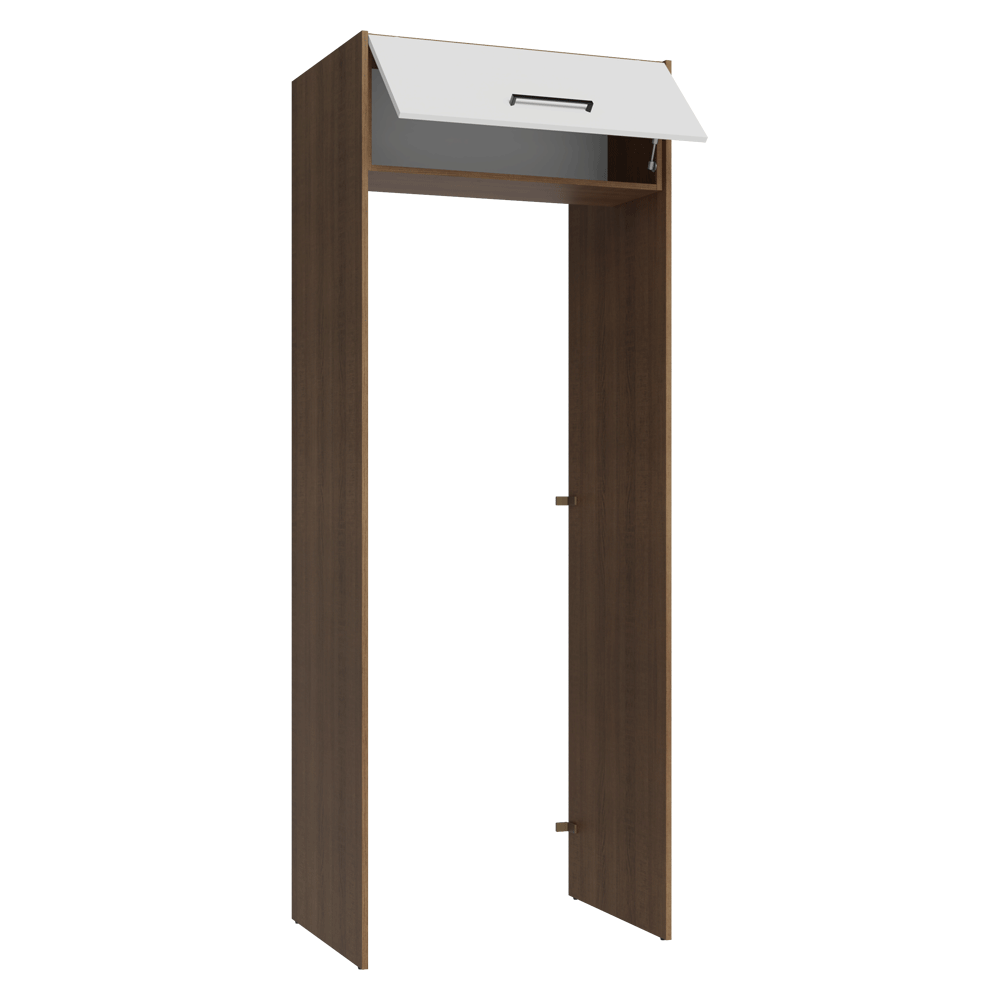 Mueble para empotrar Heladera 83 cm 1 Puerta Rebatible Marrón/Blanco Agata Madesa